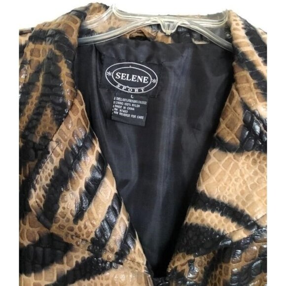 Selene Gorgeous Animal Print Tiger Striped Jacket Blazer size Large with pockets - Picture 5 of 5
